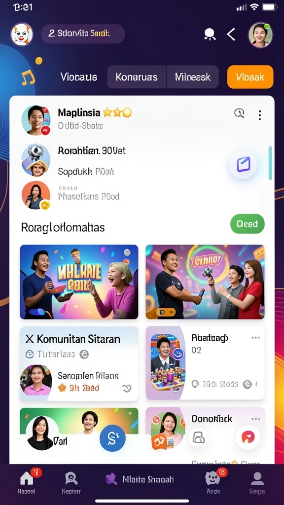 Fitur komunitas untuk berinteraksi dengan pemain lain.