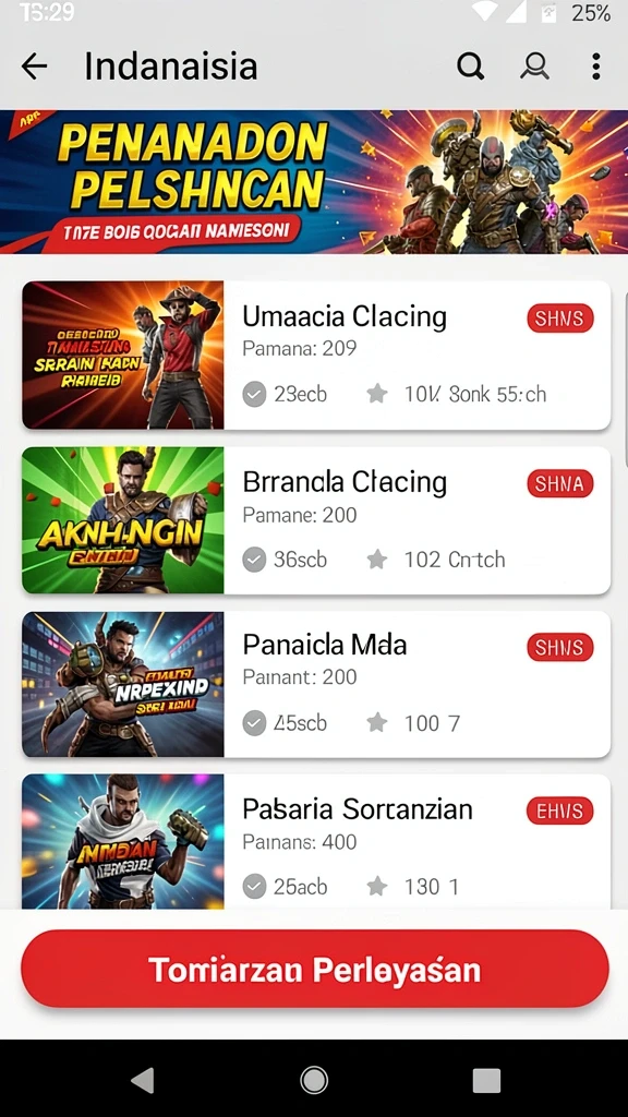 Tampilan beranda dengan pilihan karakter yang menarik.