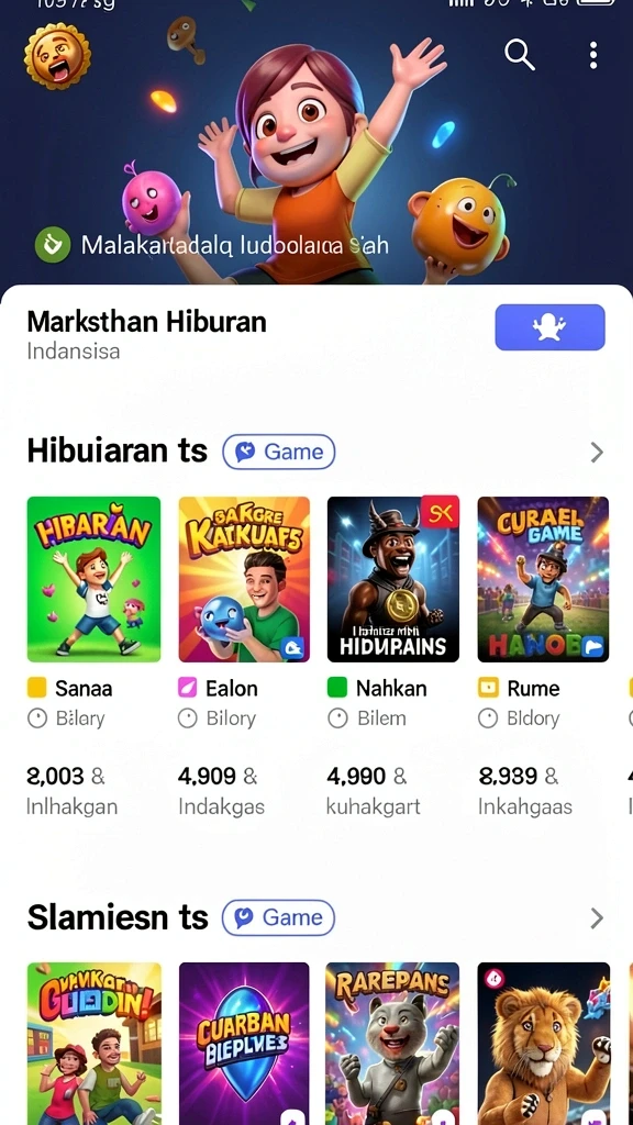 Screenshot memperlihatkan sistem upgrade karakter yang menarik.