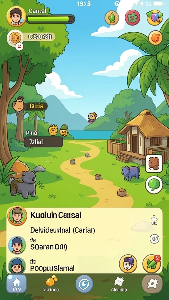 Tangkapan layar menunjukkan pertarungan seru dalam permainan.