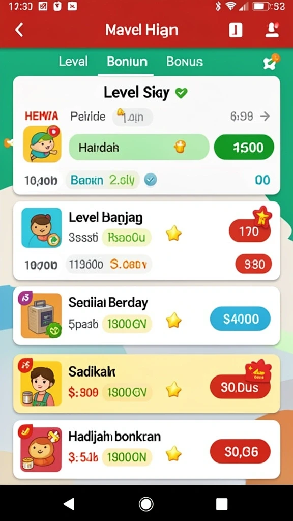 Berbagai mode permainan yang seru dan menantang.