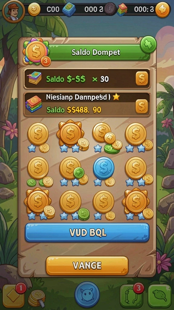 Screenshot ketiga menggambarkan sistem upgrade karakter yang menarik.